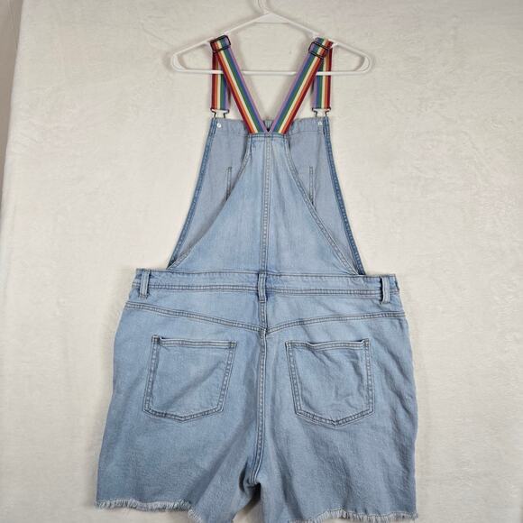 Target Pride Collection LGBTQ Rainbow Overall Shorts Womens XL 0831 - Picture 2 of 11